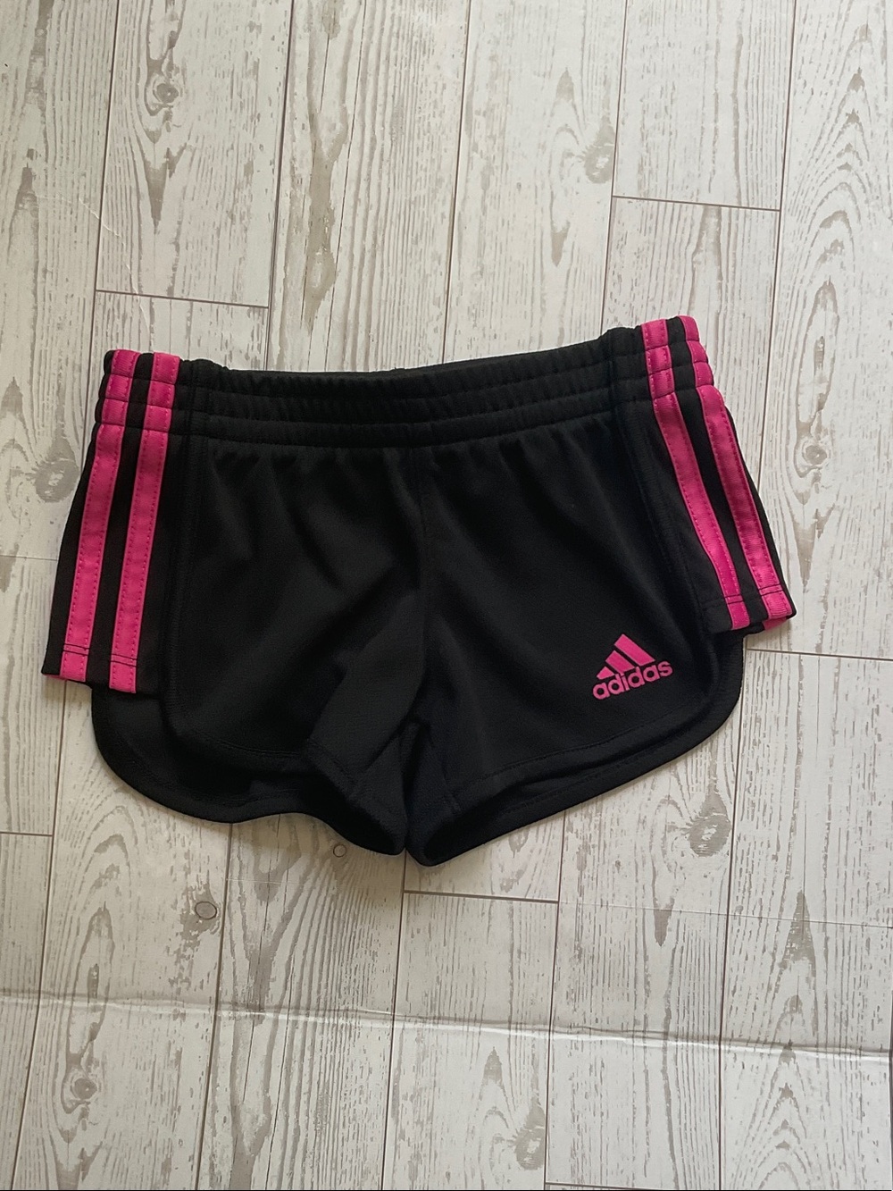 adidas Black Shorts with Pink Stripes